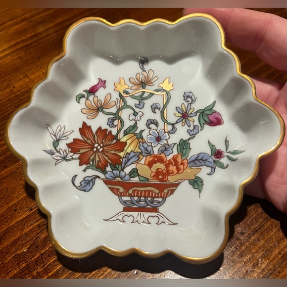 Vintage Vista Alegre Portugal Mottahedeh Trinket Dish Floral Bouquet Art Nouveau - Picture 2 of 12